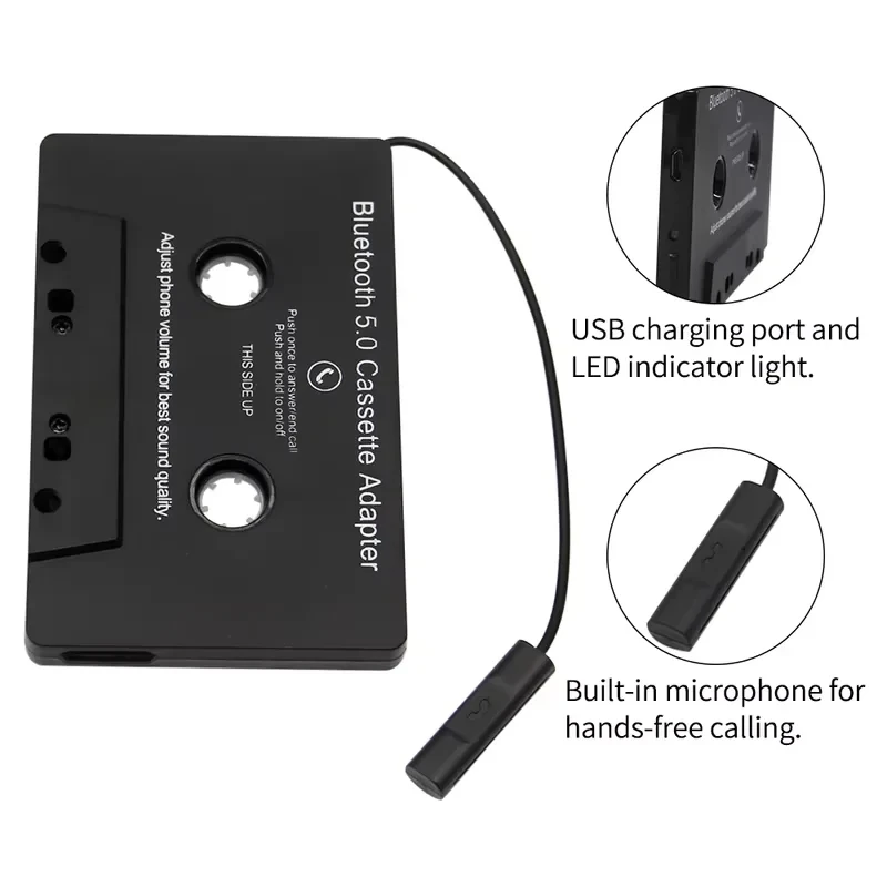 Cassette Bluetooth Adapter for Car, Bluetooth 5.0 Cassette Adapter, Car Audio Bluetooth Wireless Cassette Receiver