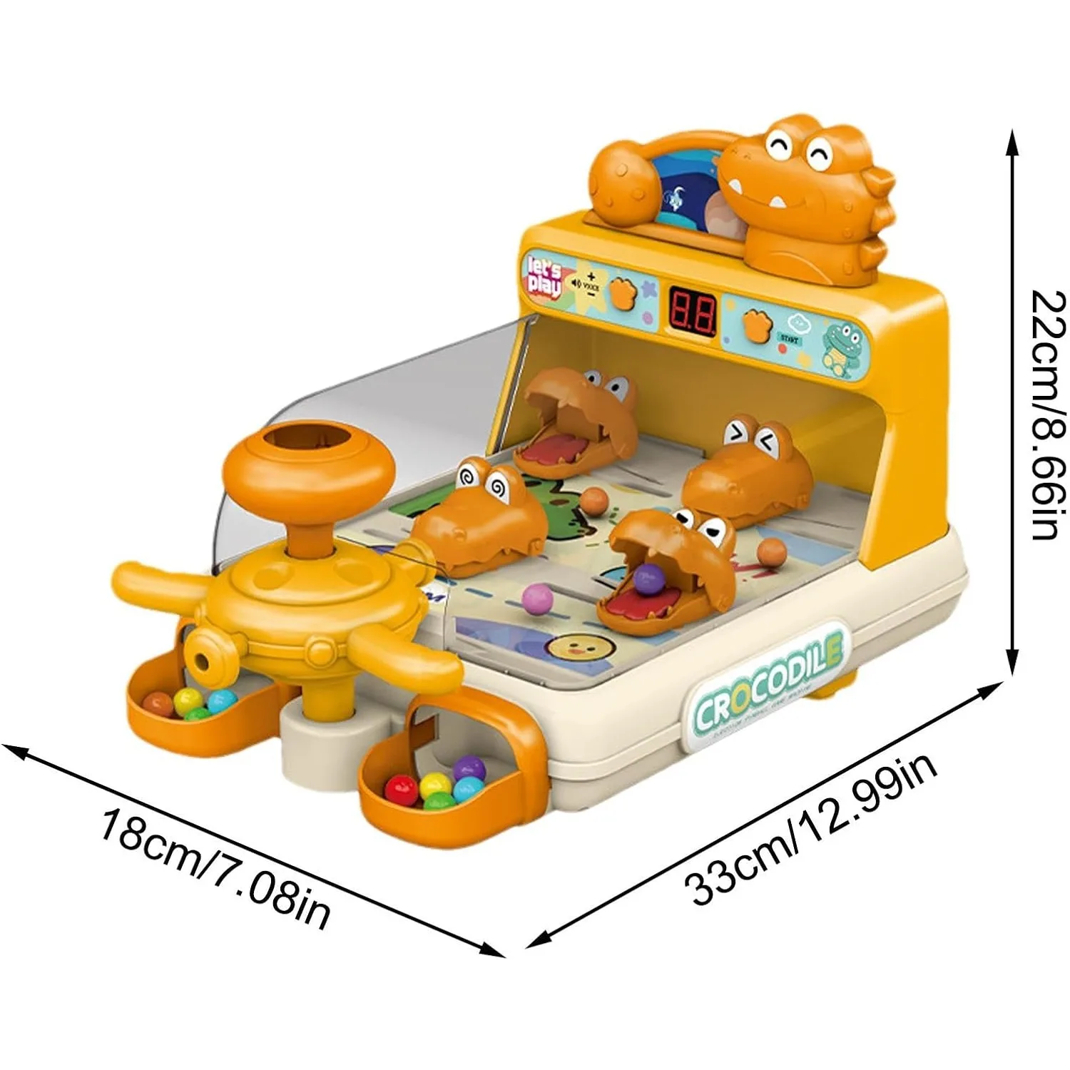 Dinosaur Crocodile Pinball Machine Board Kids Games Interactive Electronic Toys for Toddler Board Games Birthday Gift for Boys