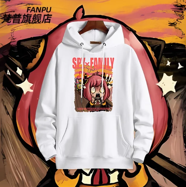 Anime SPY×FAMILY Anya Forger Sudadera con capucha Cosplay Otoño Invierno hombres mujeres abrigo chaqueta suelta Tops