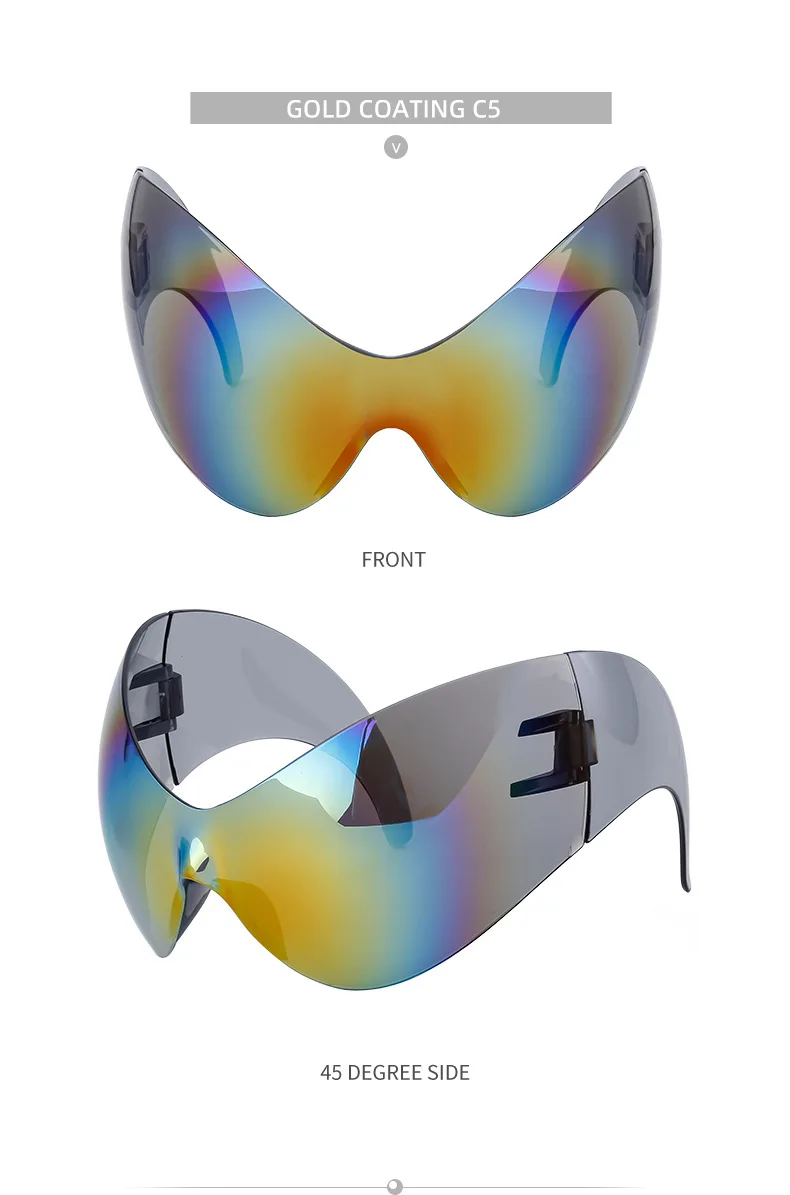 Y2k Sport Sonnenbrille Frauen Luxusmarke Trend Punk Sonnenbrille für Männer Retro 2000's Wrap Around Sonnenbrille futuristische Sonnenbrillen – Detail 22