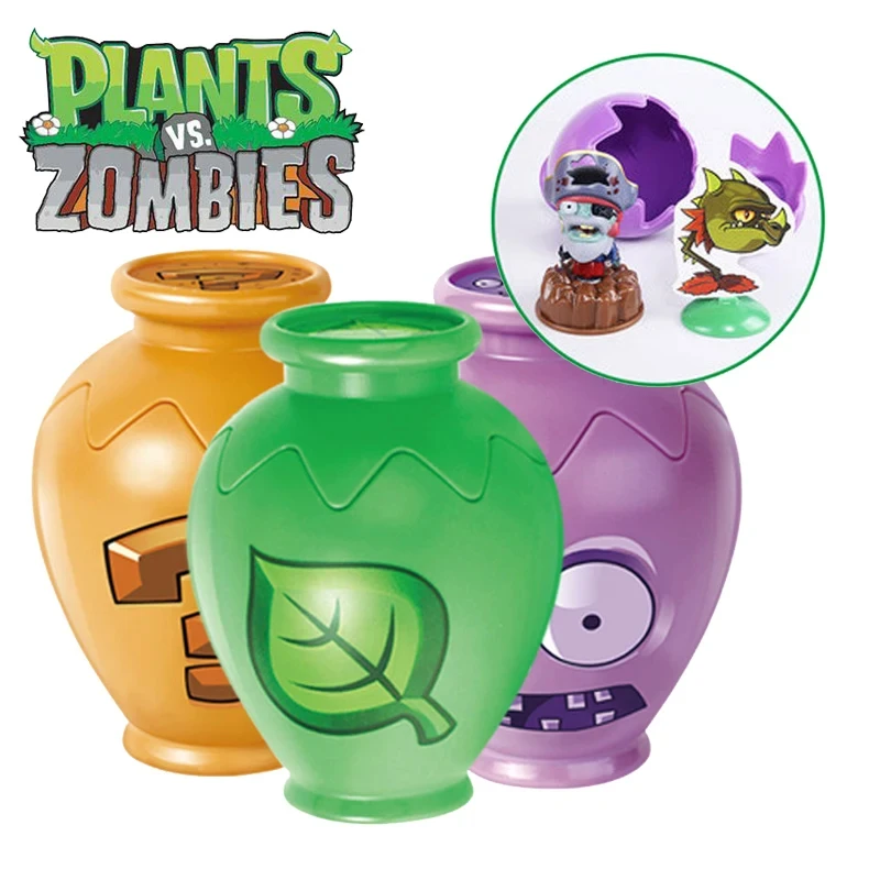 Figuras de acción de Plants VS Zombies 2 para niños, Set de 12 piezas, caja sorpresa, Peashooter, girasol, Pirata, Capitán Zombie