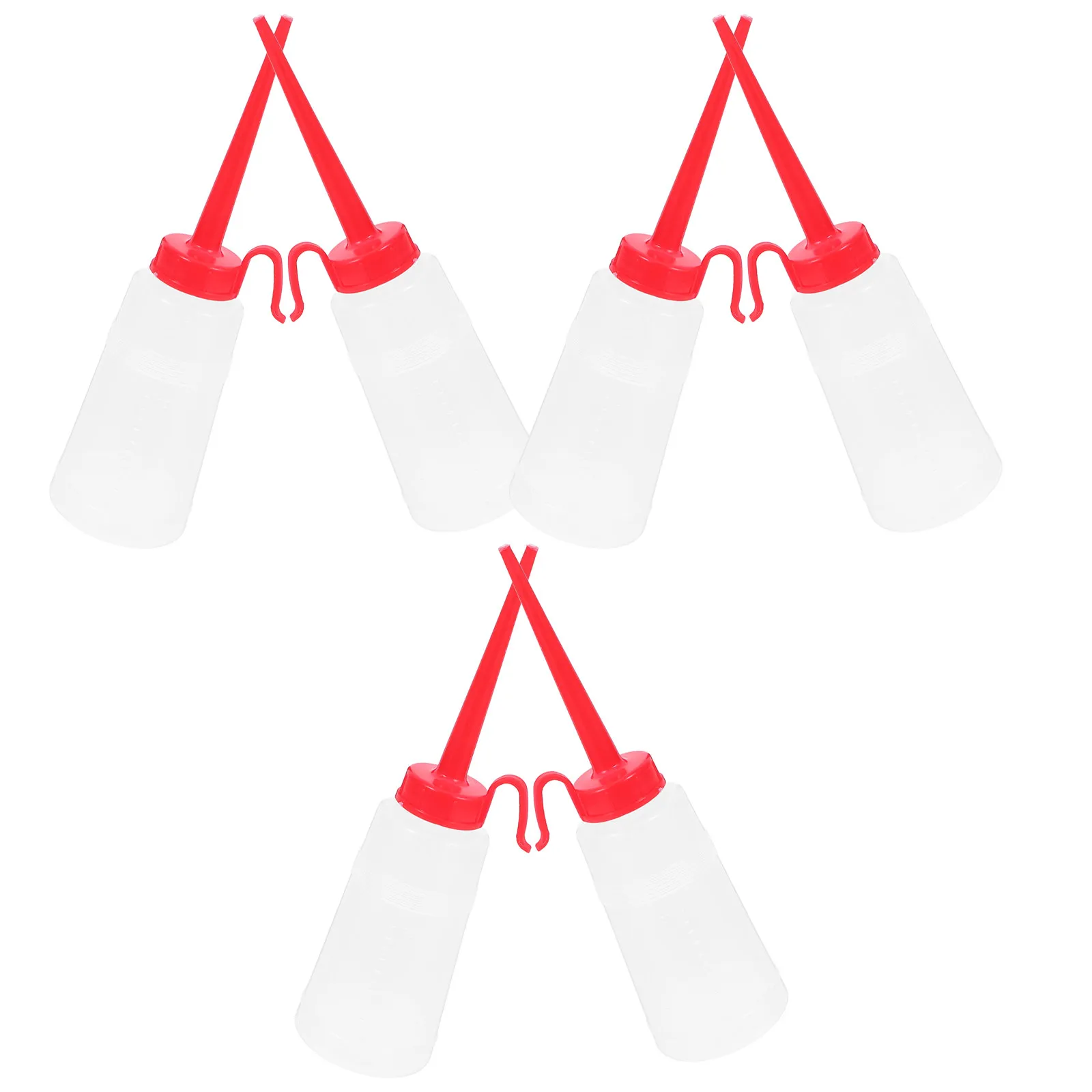 6Pcs Red Tip Oil Dispenser Bottles for Sewing Machine Oil Automotive Motor Lubricant Hair Dye Transparent view 5