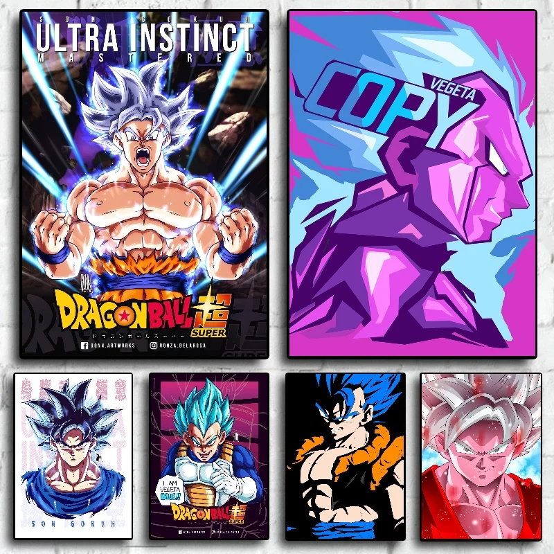 Anime Dragon Ball Son Goku Cartaz de Lona HD, Impressão artística, Decoração de Parede, Pintura, Sala de Estar, Decoração de Casa, Presente