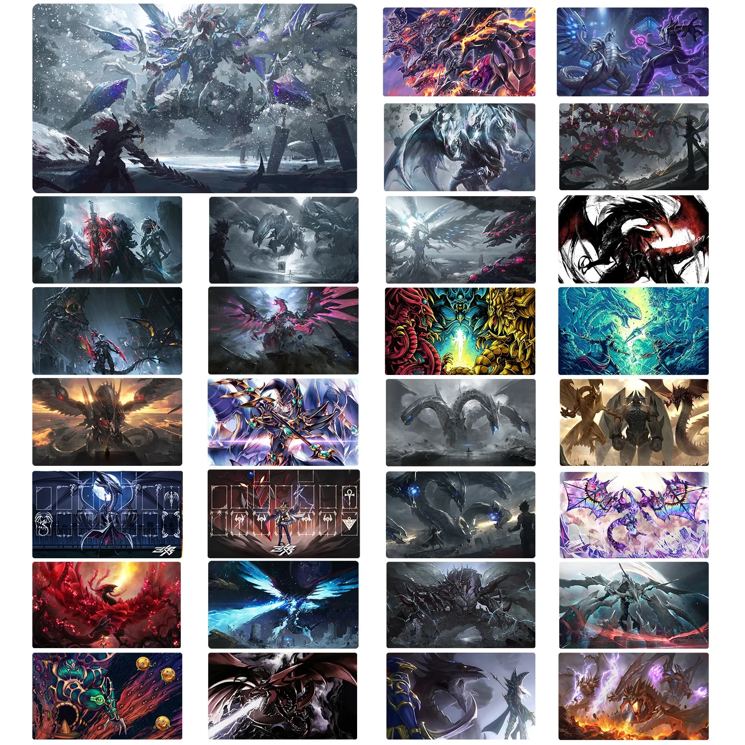 YuGiOh Neo Galaxy-Eyes Photon Dragon TCG Mat Neo Blue-Eyes Ultimate Dragon CCG Playmat Trading Card Game Mat Mouse Pad Free Bag