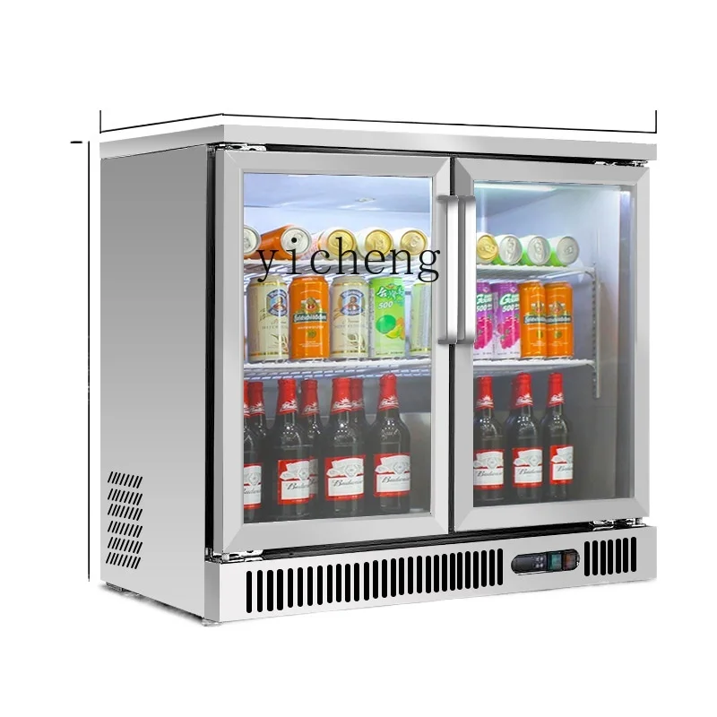 

Tqh Bar Beer Cabinet Display Cabinet Refrigerated Cabinet Small Vertical Commercial Freezer Double Door Drinks