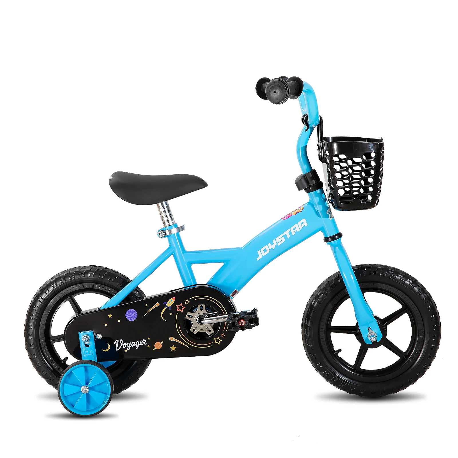 JOYSTAR Bici per bambini da 10/12 pollici per ragazzi e ragazze dai 1 ai 4 anni, Bici per bambini con ruote da allenamento, Cestino, Maniglia di spinta staccabile