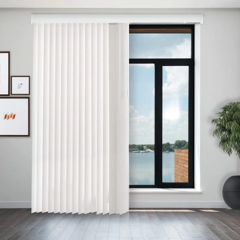 

2025Custom Size Privacy Filtering Adjust Free Wand Control Smooth Track Slat Manual Vertical Dream Blinds For Patio Window