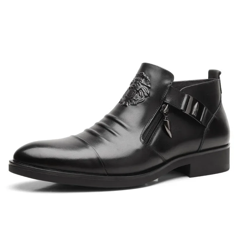S0cdc948c6d2047c999afcfa2359c82d59 High Quality Plus Size 48 Men's Ankle Boots Leather Chelsea Dress Shoes