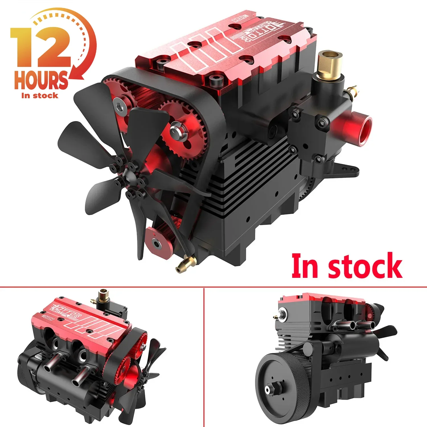 TOYAN FS L200AC Twin-cylinder Nitro Engine Model 7CC Four-stroke Inline Air-cooled Engine Model KIT Version Metal Engine Toy