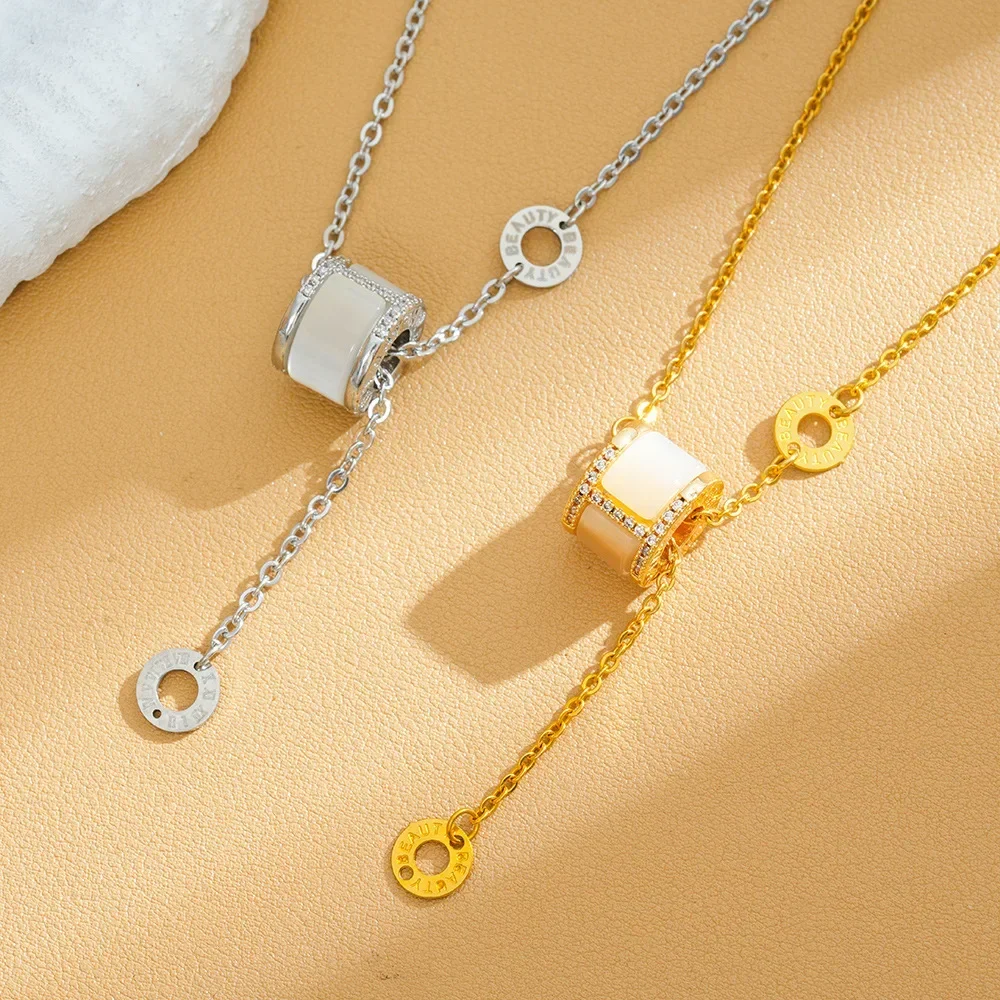 Универсальное высококачественное женское колье на ключицу, колье из титановой стали с высокой талией – это модно и стильное.