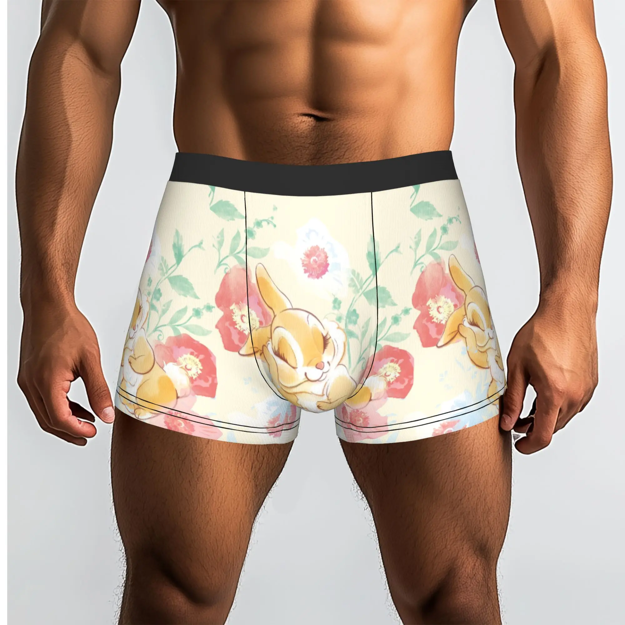 Custom B-Bambies Anime Boxers Shorts Men's Bambi Cartoon Briefs Underwear Funny Underpants