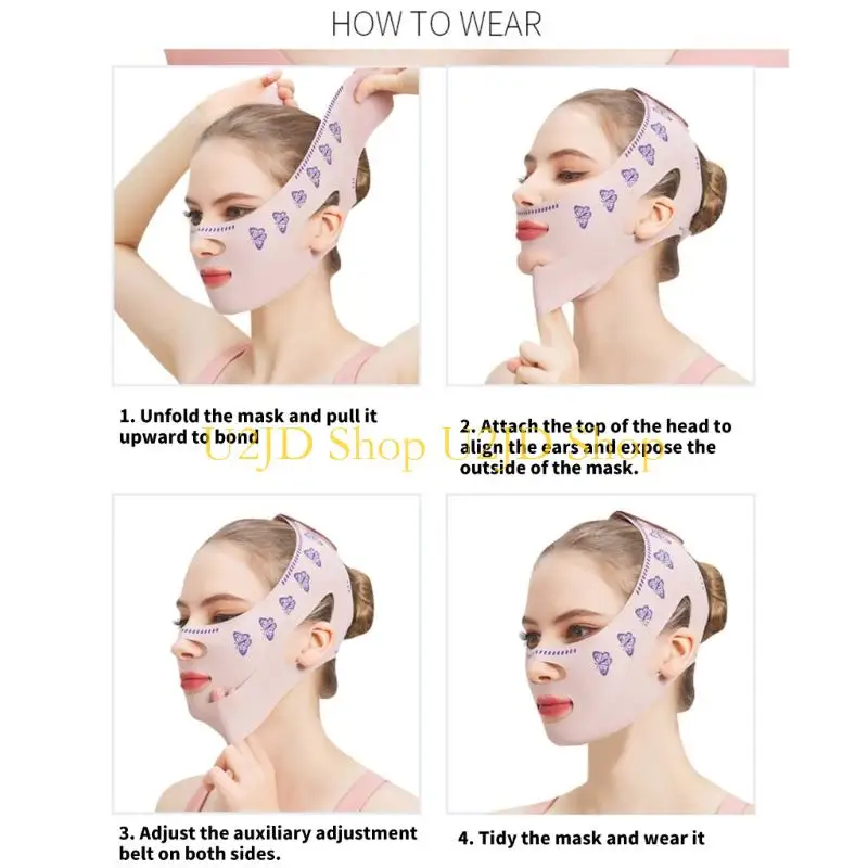 U2JD Verstellbare Anti-Aging-Gesichtsmaske, leichte, reisefreundliche Hautstraffungsband