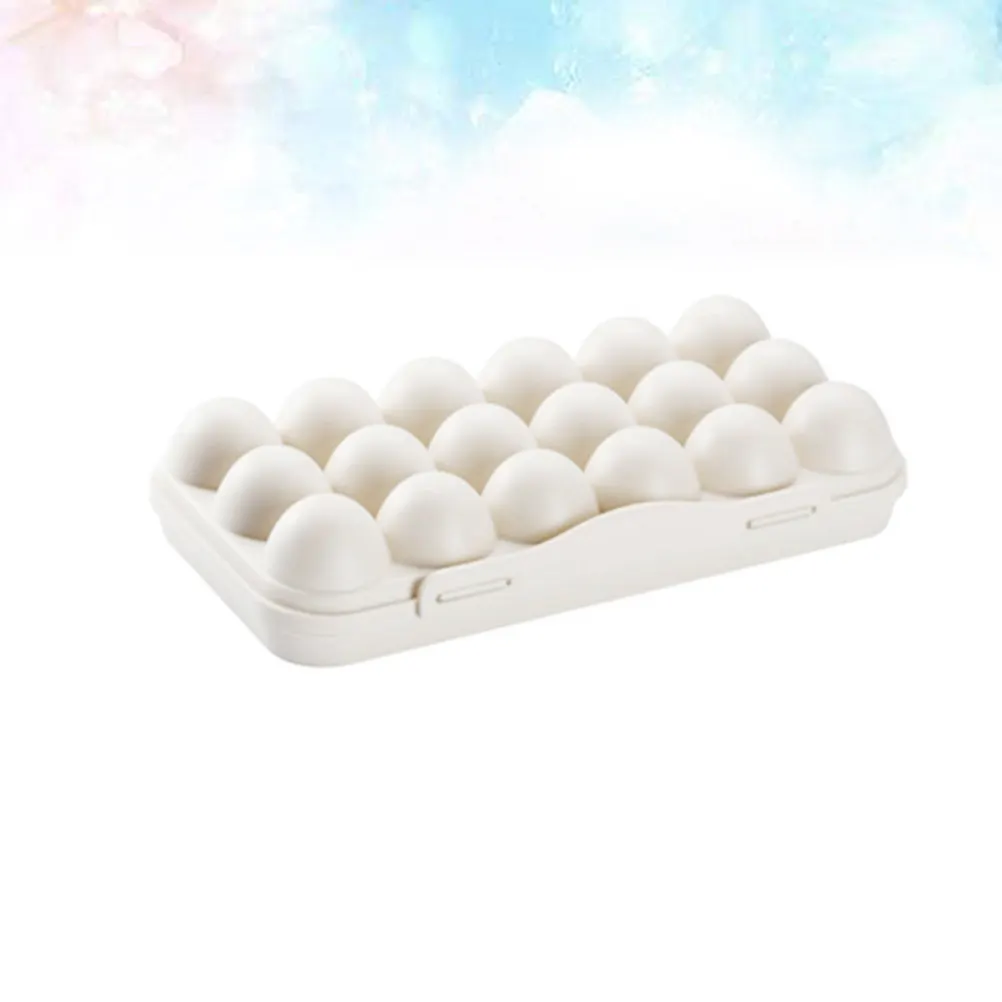 Chicken Egg Storage Box 2 Pack 18 Grid Stackable Plastic Refrigerator Tray Shatterproof Kitchen Organizer