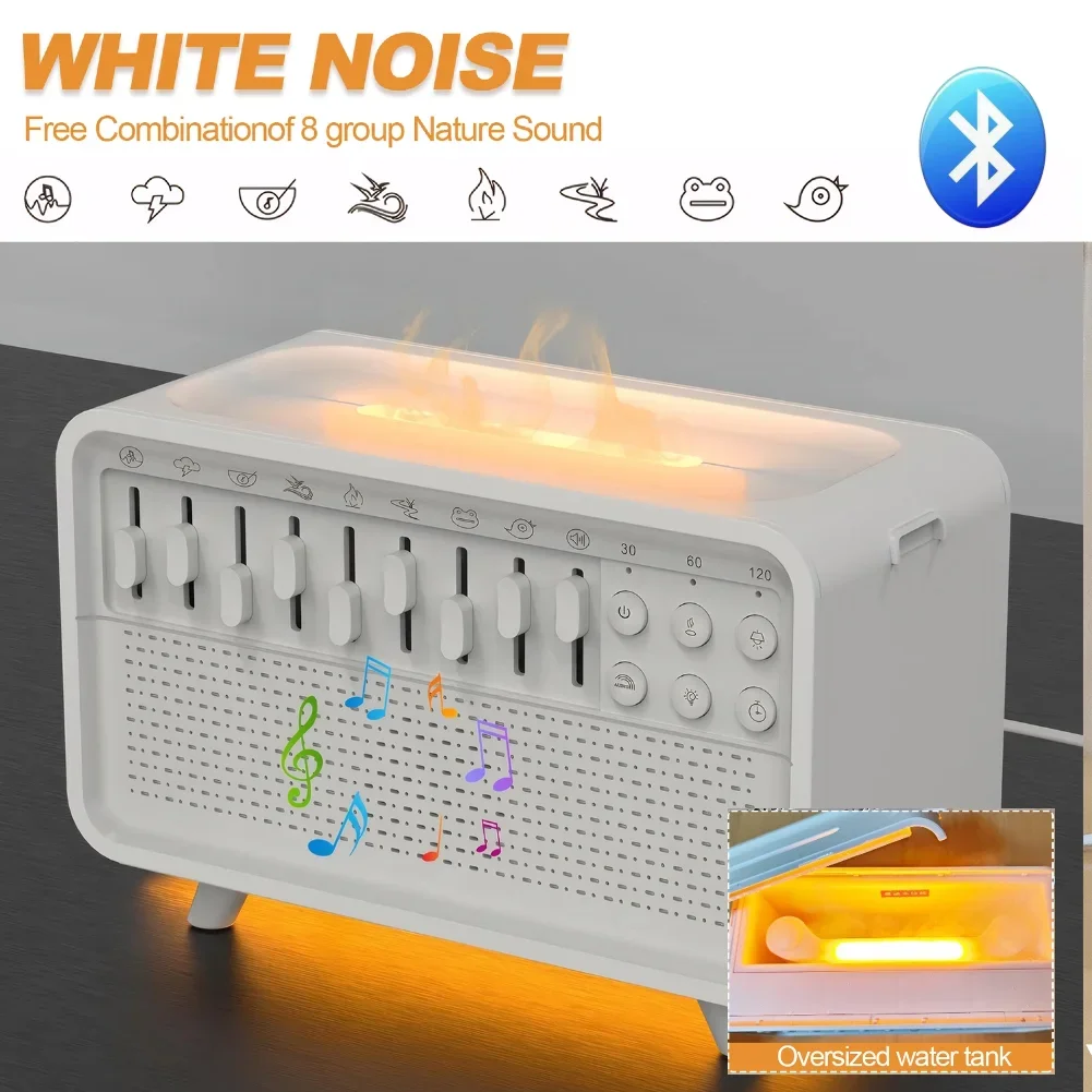 

Портативная Bluetooth-колонка с LED-подсветкой и 8 звуками природы, перезаряжаемый увлажнитель-аромадиффузор, ночник для спальни