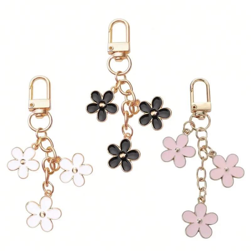 Exquisite Enamel Metal Flower Pendant Keychain, Multi-Color Key Case Pendant, Keychain for Ladies