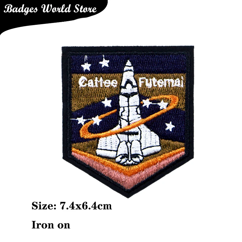 Shield Rocket Star Mountain Letter M Chenille Icon Embroidery Applique Patches For Clothing DIY Iron on Badges on the Backpack