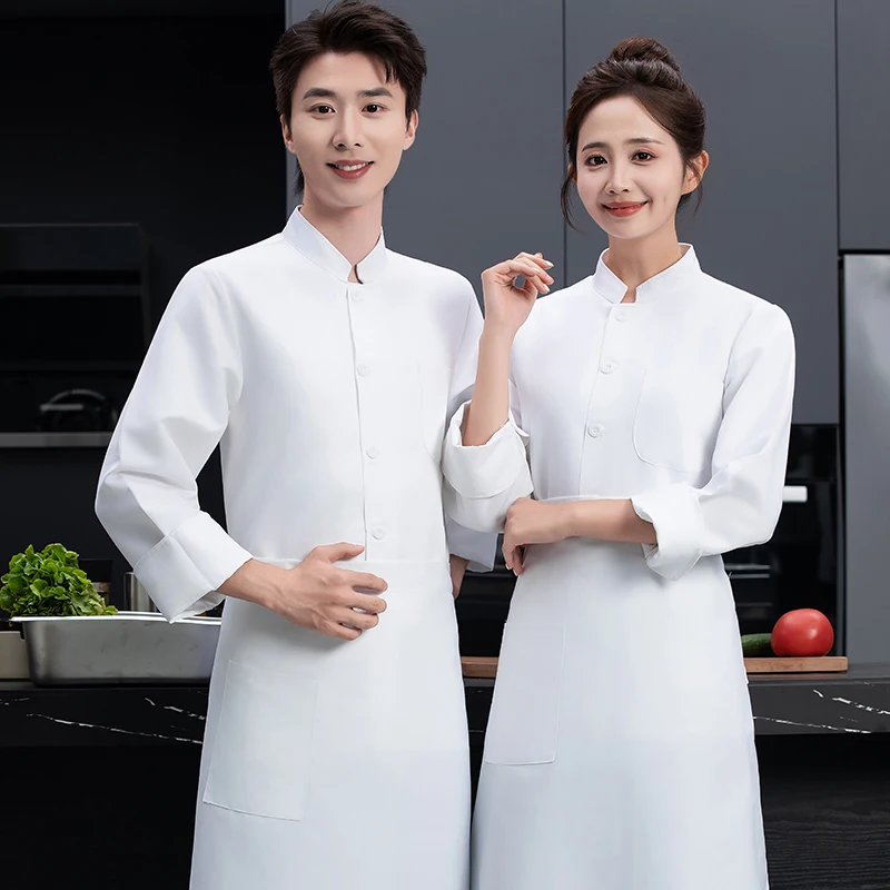 Nieuwe Chef-kok Jas Lange Mouw Unisex Mannen Vrouwen Restaurant Keuken Kleding Chef-kok Jas Uniform Kok Kleding Hotel Kostuum Ober