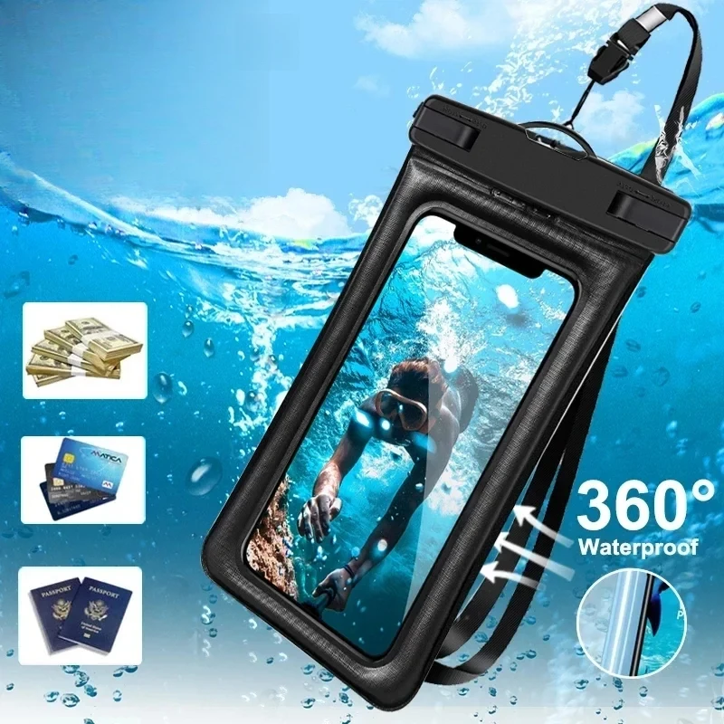 Floating airbag waterproof swim bag phone case for iPhone 11 12 13 14pro Max Samsung S23 S22 Xiaomi 13 Huawei P30 20 lite cover