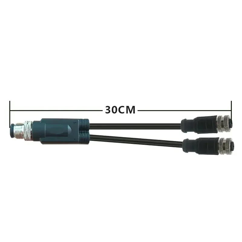 250V M12 Y-type Wire Splitter 4Pin 5Pin 8Pin Connecting Cable Connector Industrial Grade 22AWG Shielded Connector Waterproo Line