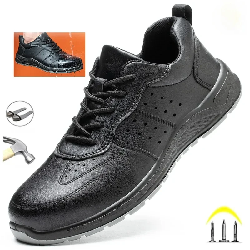 6KV Insulation Safety Work Shoes For Men And Women Waterproof Black Leather Shoes Non-slip Kitchen Shoes Indestructible Boots