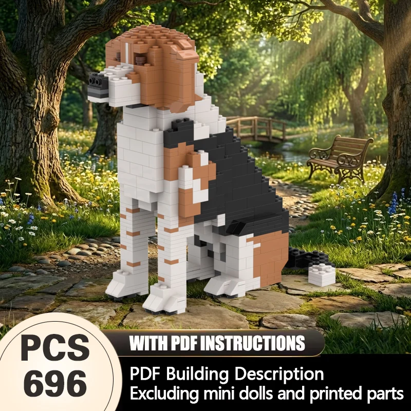 Creators Animal Series Model MOC Building Bricks Short-Haired Hound Dog Modular Technology Gifts Holiday Assemble Children Toys