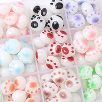 10/20pcs Acrylic Charcoal Grilled Cute Cat Claw Beads Unique Scattered Beads Handmade DIY Jewelry Bracelets Earrings Accessories