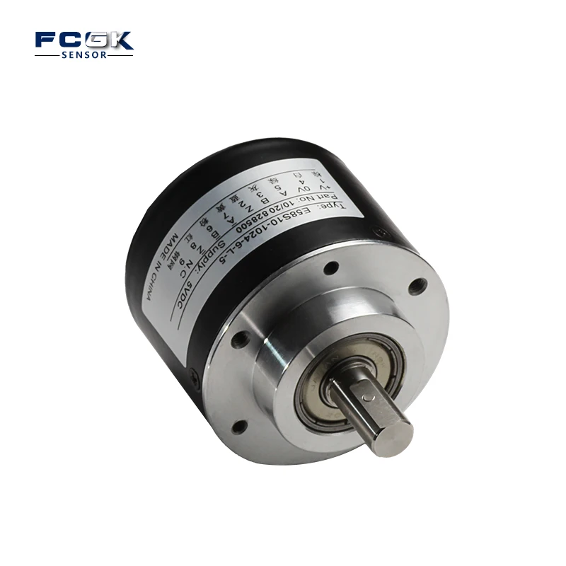 E58S10-1024-6-L-5 60mm Incremental Solid Shaft Rotary Encoder 5VDC 1024 PPR Line Driver Encoders Product Category
