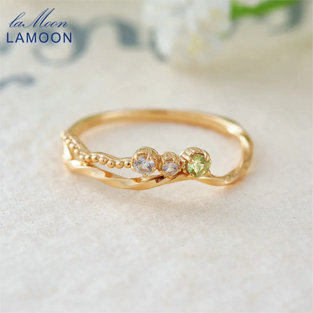 لامون الطبيعية اللابرادوريت خاتم الأحجار الكريمة للنساء المحكمة نمط أنيق رائعة 925 فضة الذهب فيرميل غرامة مجوهرات
