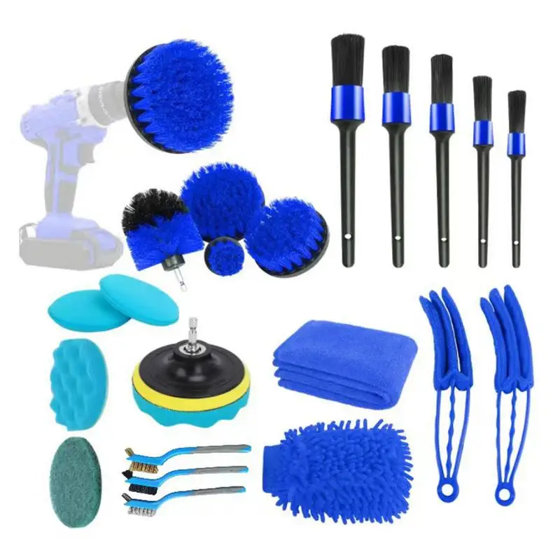 

Car Detailing Brushes Set 22pcs Car Detailing Brush Kit Drill Scrubber Brush Kit Car Cleaning Supplies For Cleaning Wheels