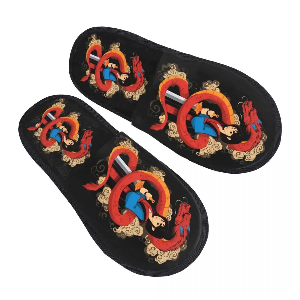 

Женские домашние тапочки Мулан и Мушу с индивидуальным принтом, уютные теплые пушистые тапочки принцессы из пены с эффектом памяти, домашняя уличная обувь