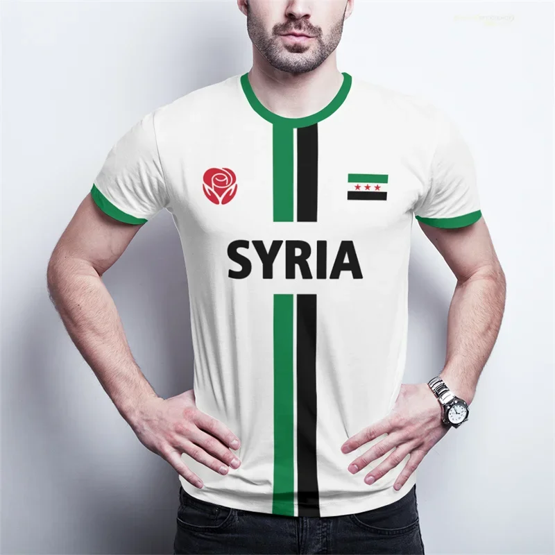 

2025 Syrian Flag 3D Printed T-shirt For Men Free Syria Graphic Short Sleeve Sportswear Unisex Tees Casual T-shirt Man Boy Tops