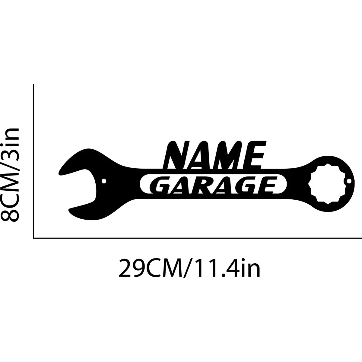 Personalized Metal  Sign Custom Name Garage Decor Papas Garage Wrench  Dads Garage  Fathers Day Gift Wrench Sign