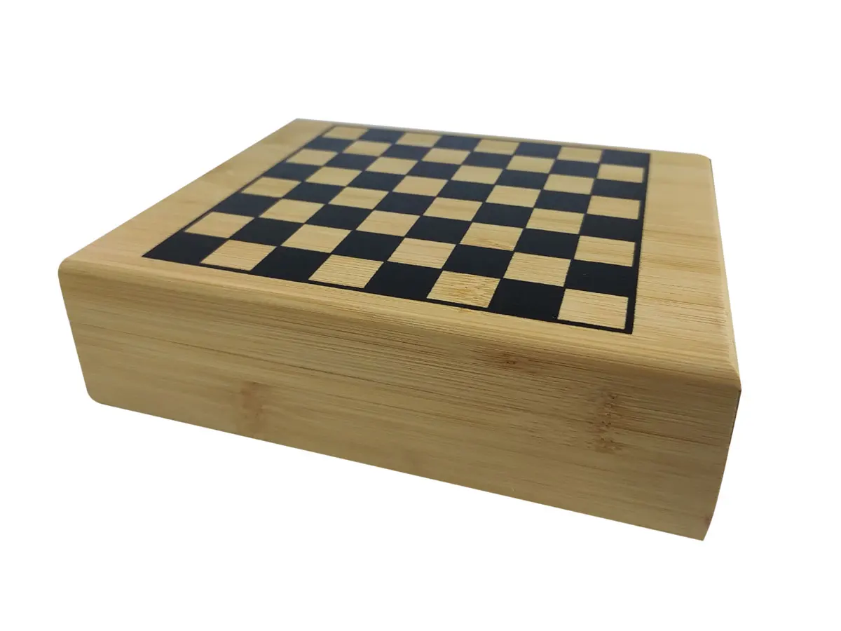 مجموعة إكسسوارات نبيذ مع صندوق ، رقعة شطرنج صغيرة من الخيزران ، خط فاخر