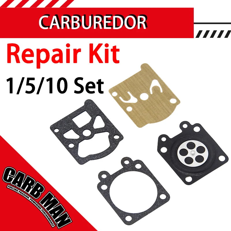Chainsaw Carburetor Diaphragms Repair Kit For 4500 5200 5800 MP16 45CC 52CC 58CC 2 Stroke Gas oline Engine Carb Garden Tools
