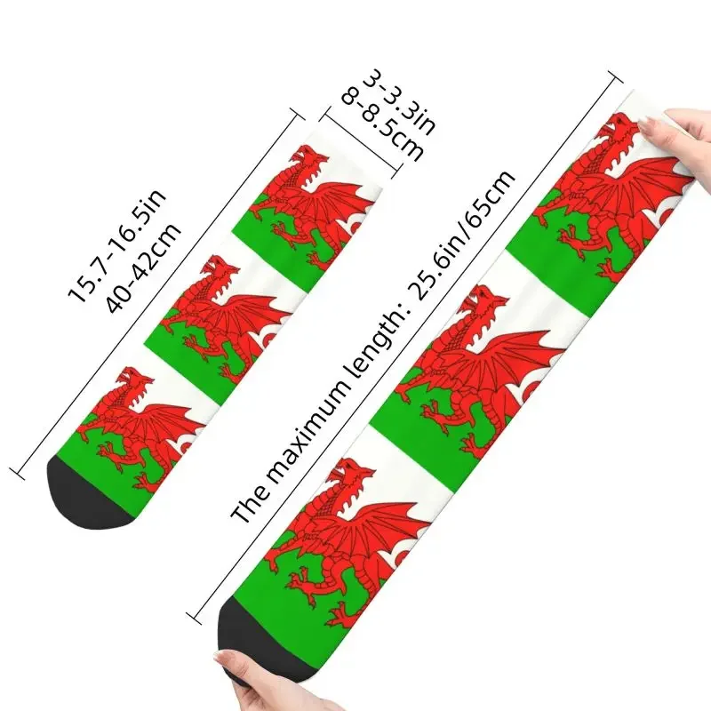 Impressão 3D Welsh Red Dragon Basketball Sports Socks para homens e mulheres, moda quente, bandeira da Inglaterra, Y2K