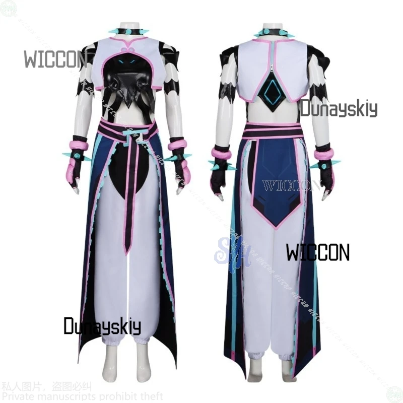 Disfraz de Anime Owww Crossover Street Cos Fighte, disfraz de Hann Juri, lencería Sexy, uniforme de batalla rosa y azul, pelucas Y2K para Halloween