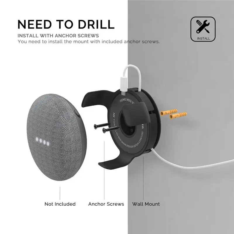 ABUL-Speaker Wall Mount Bracket For Smart Speaker Indoor Speaker Enclosure Bracket