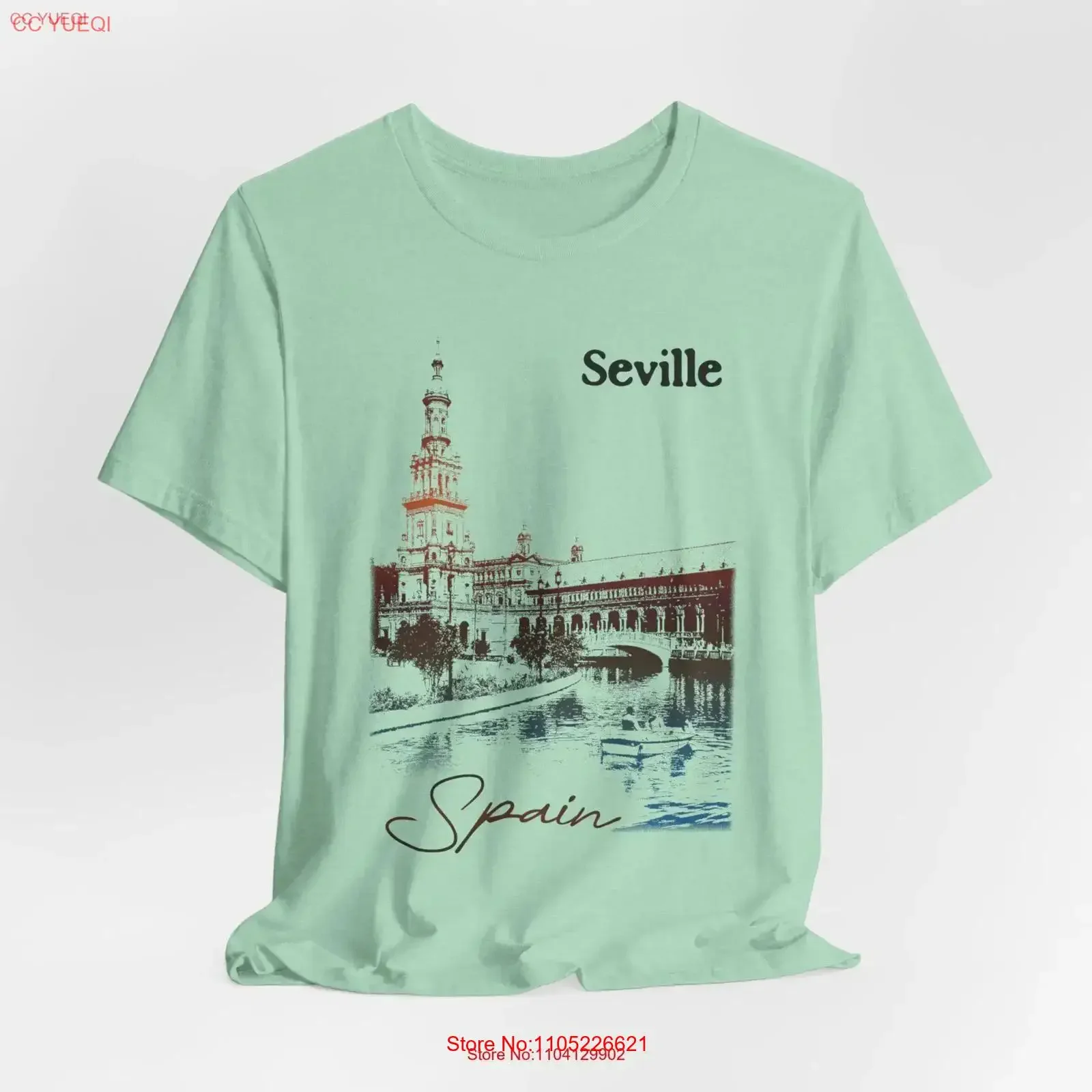 Seville Spain T Shirt City View Travel Vintage Style for her vintage Washed Unisex Soft Breathable Versatile streetwear