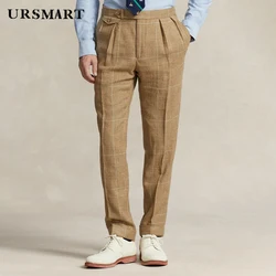 Classic wool plaid men's pants with British gentlemanly style new products for spring and autumn customized pants for men