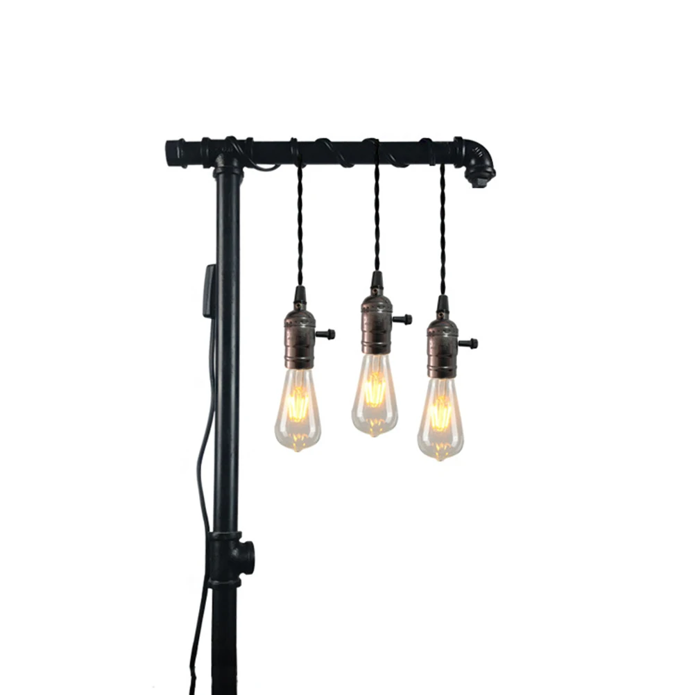 

Vintage 3 Bulb Sockets Industrial Style Ceiling Lamp Diamond Shaped Hanging Light Retro Iron Rope Ch For Bedroom Dining