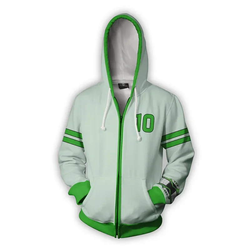 Anime Hoodies Sweatshirts Ben10 Cosplay Alien Force Benjamin Gwen Capuchon 3D Afdrukken Top Jassen Jas Mannen Vrouw Kostuums