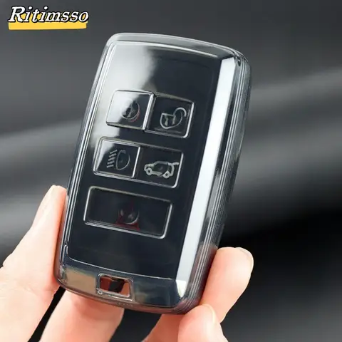 재규어 XE E-PACE XF 용 랜드 로버 레인지 로버 Evoque 디스커버리 스포츠 Velar 용 소프트 TPU 자동차 원격 키 케이스 커버 셸 Fob
