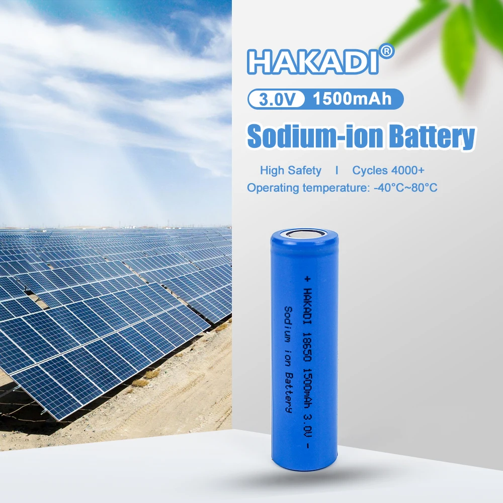 HAKADI 18650 3V 1500mah Sodium Batteries Rechargeable Na-ion Cell 4-40PCS For Solar Energy Storage LED Flashlight