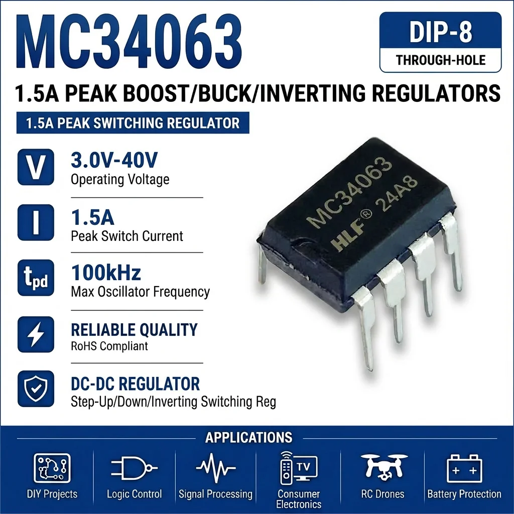 (25 piezas) MC34063API DIP-8 / MC34063A SOP-8 MC34063 Convertidor DC-DC