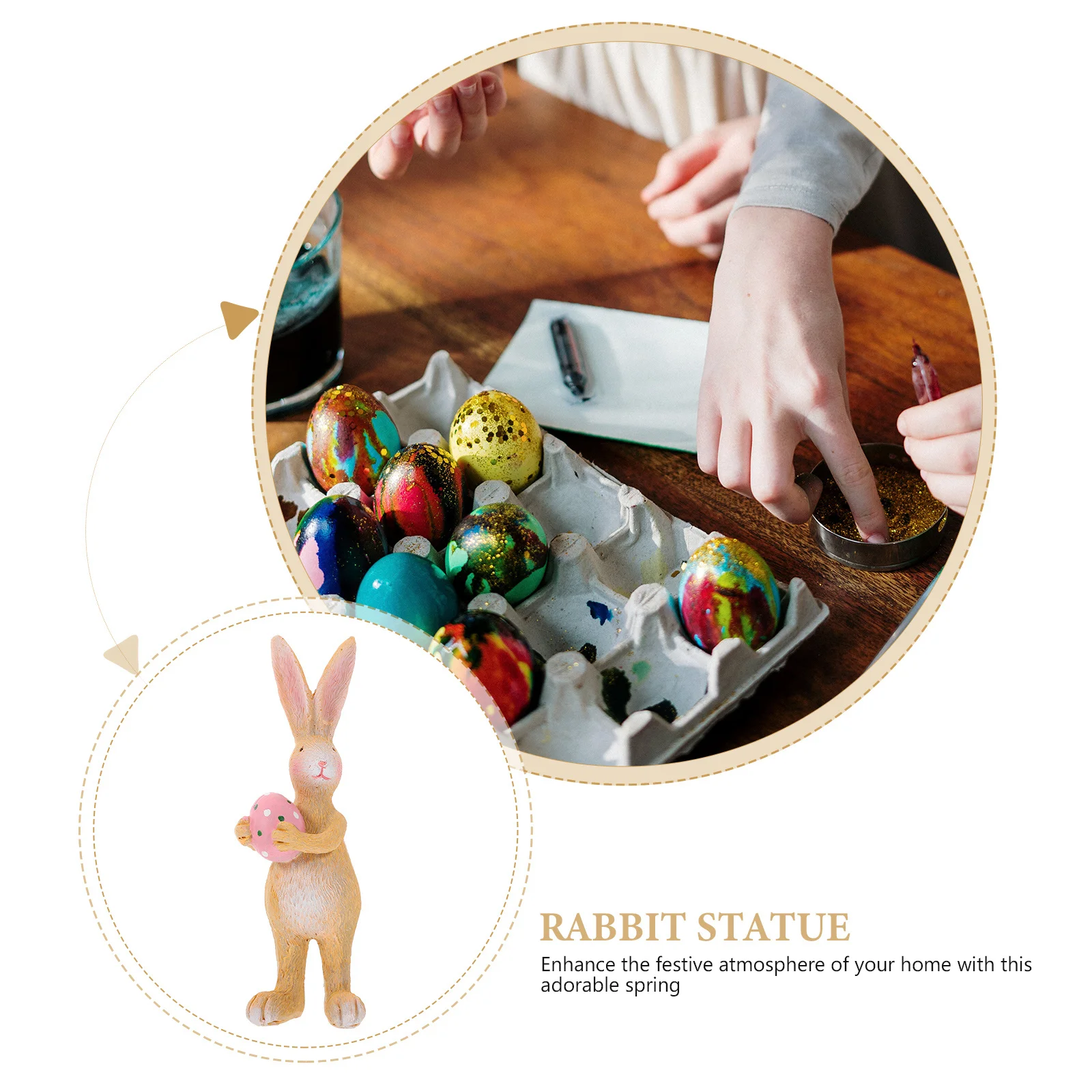 

Bunny Decoration Holiday Miniature Rabbit Adorn Statues Resin Decorative Figurines