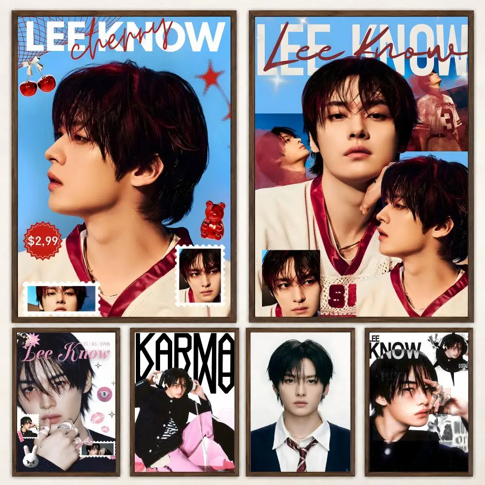 Singer Lee Know Poster Self‑Adhesive Waterproof Poster Sticker Coffee House Bar Wall Art Home Decor