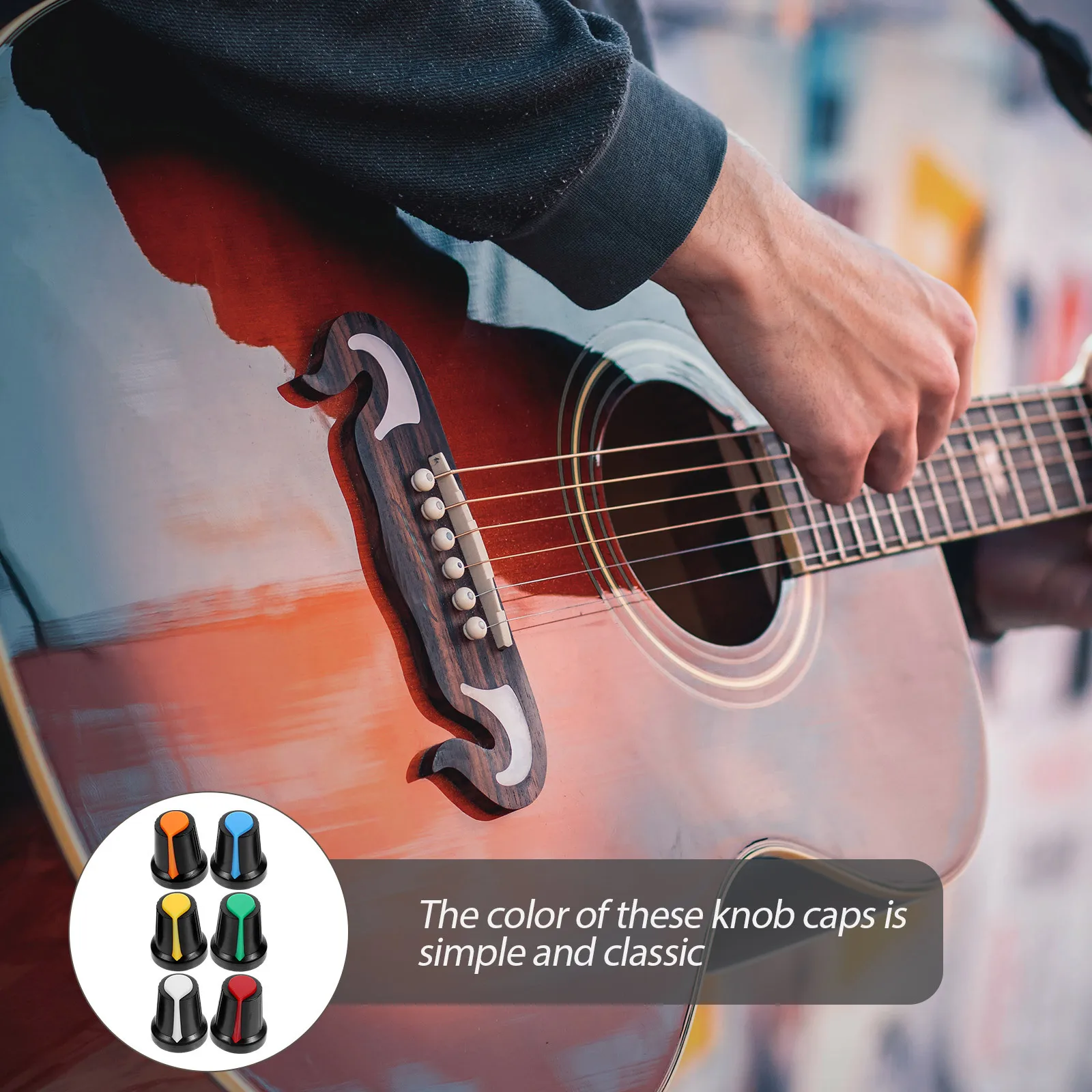 

60Pcs Volume Control Knob Caps for Guitar Potentiometer 6Mm Diameter Sturdy Classic Design Easy to Install Instrument