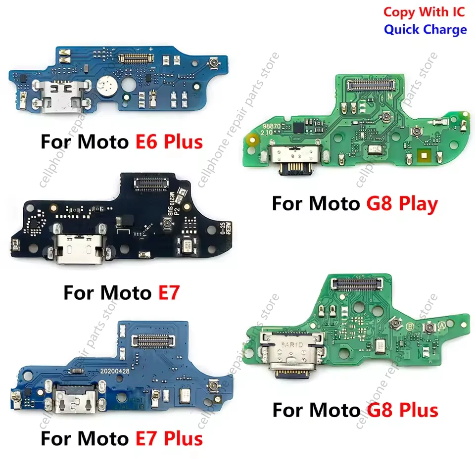 For Motorola Moto G10 G20 G30 G50 G60 G100 E6 E7 Plus G8 Play G9 Plus Power USB Charging Connector Port Board Flex Replacement