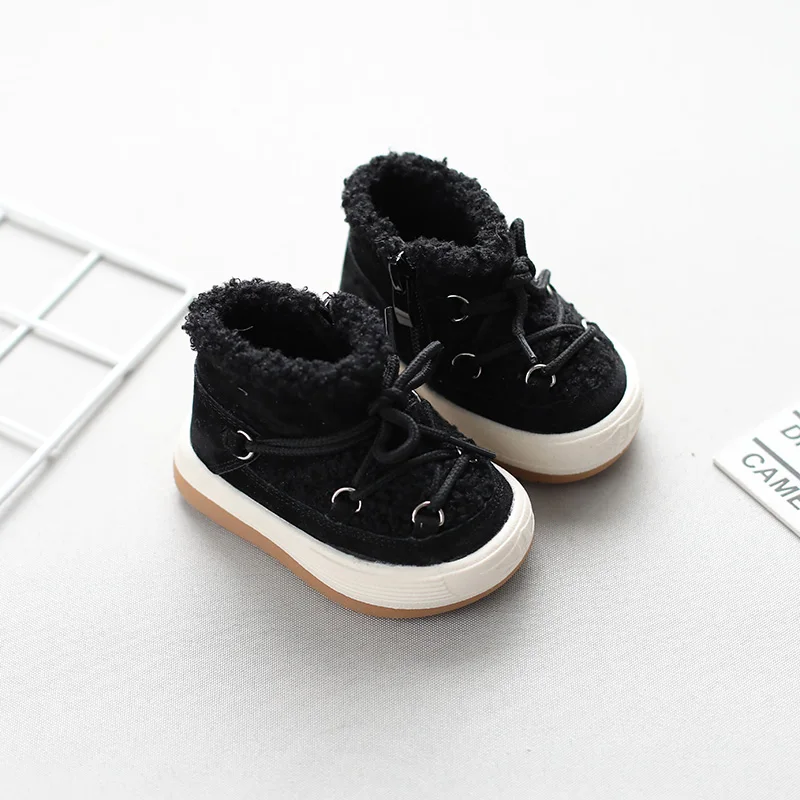 Baby Girls Boys Snow Boots 2023 Autumn Winter Children Casual Shoes Warm Plush Anti-Slippery Kids High-top Boots Toddler Shoes