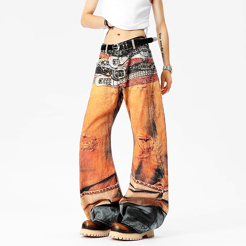 3D Cargo Pants Y2K New American Mainstream Hip Hop Skateboard Men Women Streetwear Gothic High Street Super Loose Jeans SL228